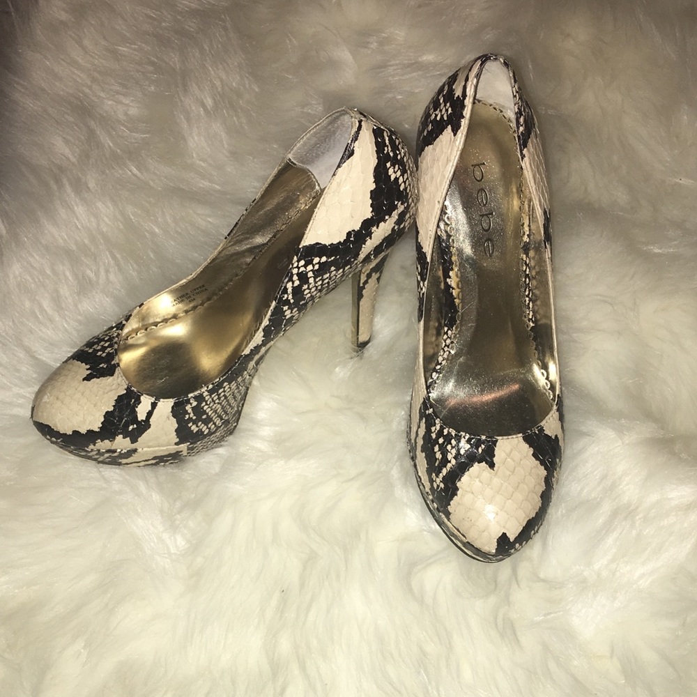 Bebe Sloan snake heels